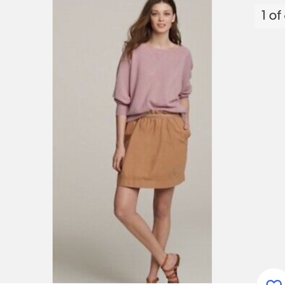 new! J. Crew | Pull-on Tan Wool Blend “Sidewalk” Wool Skirt w/pockets - Picture 11 of 11